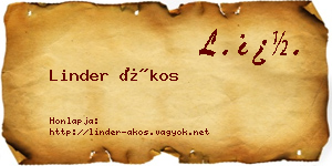 Linder Ákos névjegykártya